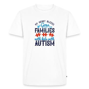 My heart bleeds, goes out for families with kids - Men's Premium Organic T-Shirt - white - Front - Nico (187cm)