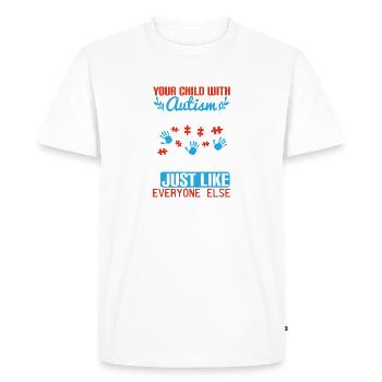 Votre enfant autiste a un potentiel illimité, - T-shirt Premium bio Homme - blanc - Devant - Nico (187cm)