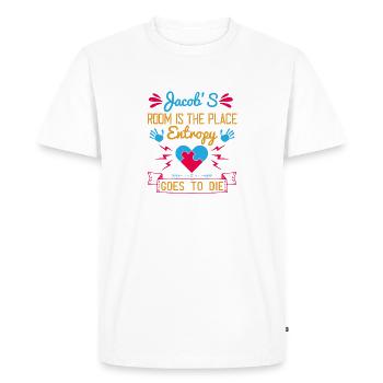Jacob's room is the place entropy goes to die - Men's Premium Organic T-Shirt - white - Front - Nico (187cm)