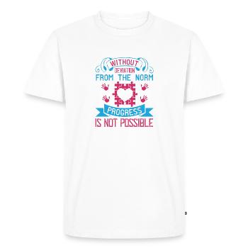 Sans déviation de la norme, le progrès n’est pas - T-shirt Premium bio Homme - blanc - Devant - Nico (187cm)