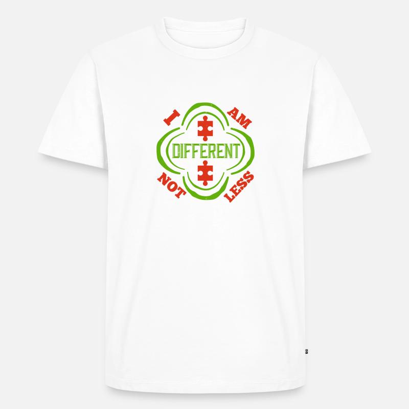 Ich bin anders, nicht weniger - Männer Premium Bio T-Shirt - Weiß