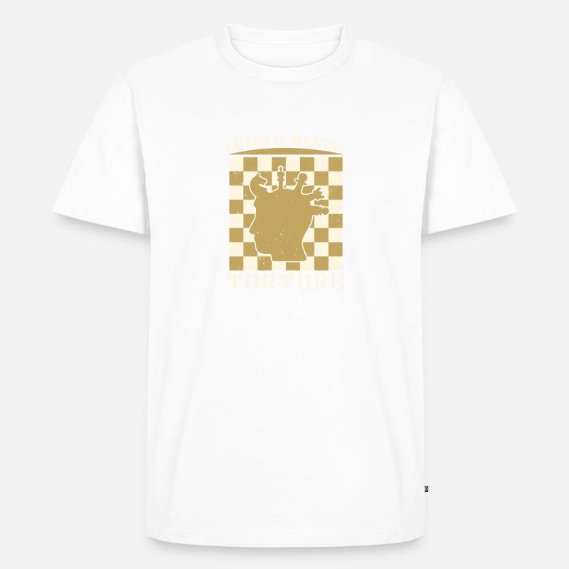 Schach ist mentale Zerrung - Männer Premium Bio T-Shirt - Weiß