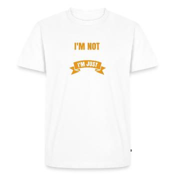 Je ne dors pas, je repose juste mes yeux - T-shirt Premium bio Homme - blanc - Devant - Nico (187cm)