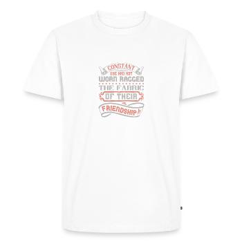 L’utilisation constante n’avait pas porté le tissu en lambeaux de - T-shirt Premium bio Homme - blanc - Devant - Nico (187cm)