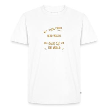 Un vrai ami est celui qui entre quand le reste - T-shirt Premium bio Homme - blanc - Devant - Nico (187cm)
