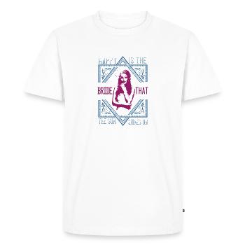Heureuse la mariée sur laquelle le soleil brille - T-shirt Premium bio Homme - blanc - Devant - Nico (187cm)