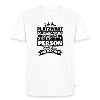 Platzwart Geschenke - Männer Premium Bio T-Shirt - Weiß - Vorne - Nico (187cm)