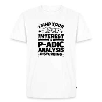 p-adic analysis funny gift - Men's Premium Organic T-Shirt - white - Front - Nico (187cm)
