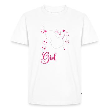 Violin Girl Funny Violinist String Instrument - Men's Premium Organic T-Shirt - white - Front - Nico (187cm)