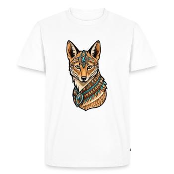 Chacal Égyptien Néo Traditionnel - T-shirt Premium bio Homme - blanc - Devant - Nico (187cm)