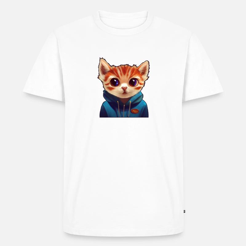 Kitten mit Pullover - Männer Premium Bio T-Shirt - Weiß