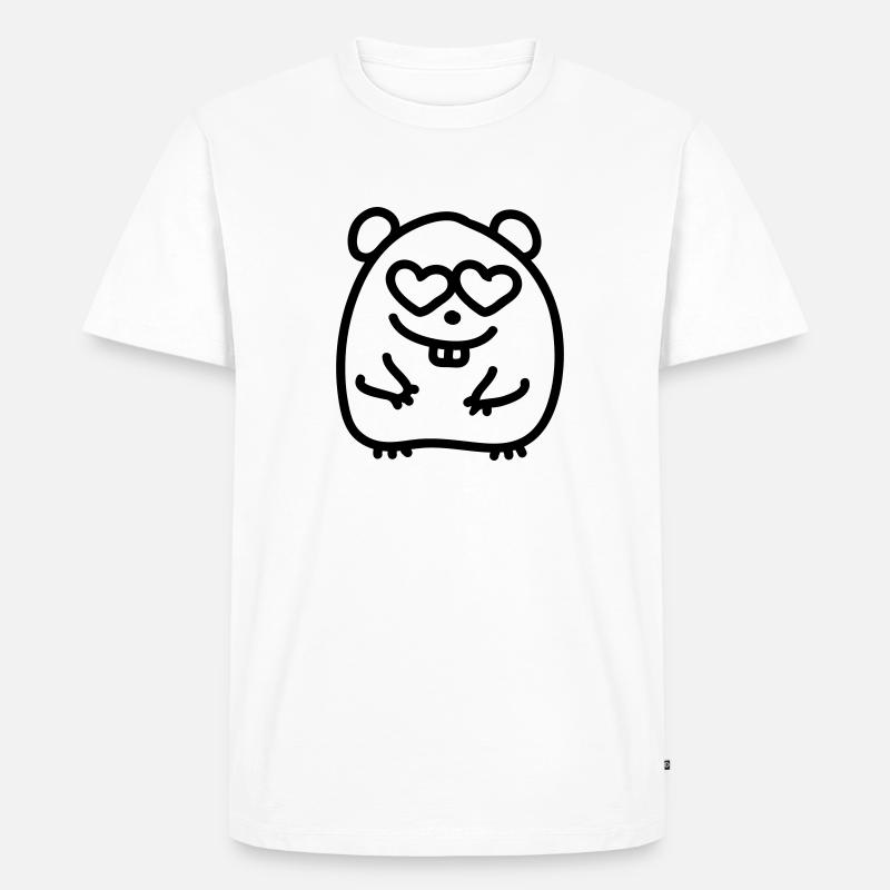 amant de hamster - Line - T-shirt Premium bio Homme - blanc