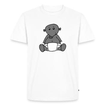 adorable bébé éléphant avec une couche - T-shirt Premium bio Homme - blanc - Devant - Nico (187cm)