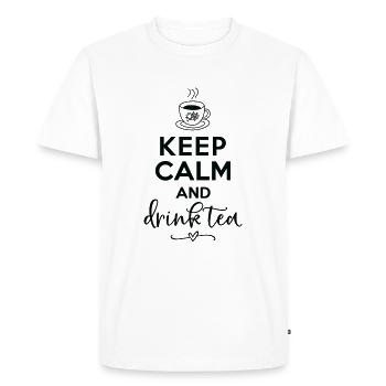 Tea Teapot Sayings Funny Gift Teacup Tea - Men's Premium Organic T-Shirt - white - Front - Nico (187cm)