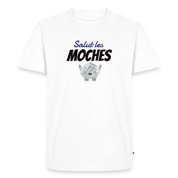 T-shirt humour décalé - T-shirt Premium bio Homme - blanc - Devant - Nico (187cm)