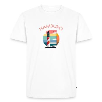 PHARE DE HAMBOURG - T-shirt Premium bio Homme - blanc - Devant - Nico (187cm)