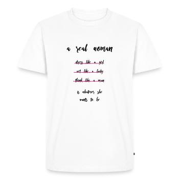 Femme de pouvoir! - T-shirt Premium bio Homme - blanc - Devant - Nico (187cm)