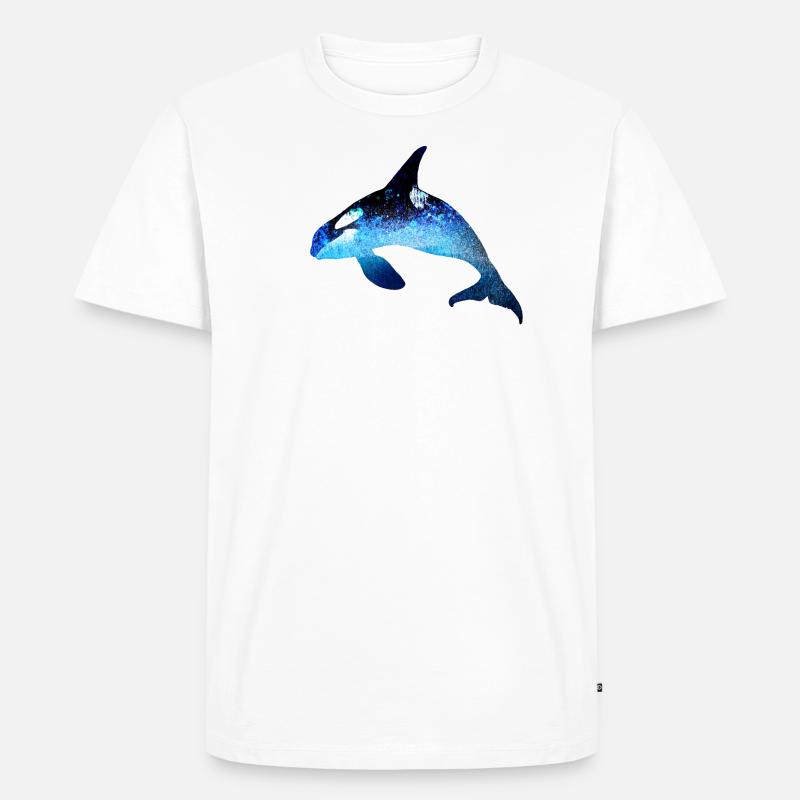 wal,blau,fisch,malerei,kunst,blau,meer - Männer Premium Bio T-Shirt - Weiß