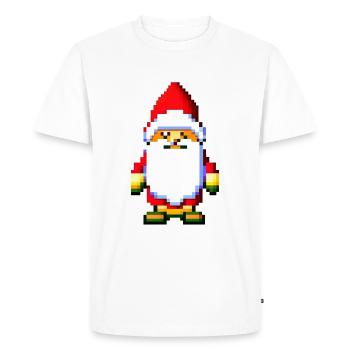 Pixel Art Santa Claus - Men's Premium Organic T-Shirt - white - Front - Nico (187cm)
