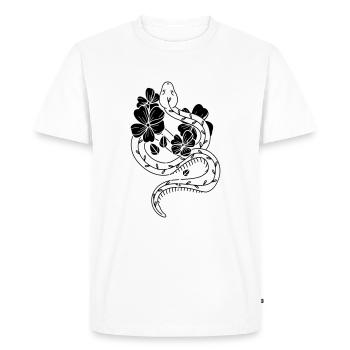 Snake Flower Snake Tattoo Bstyled Mode décontractée - T-shirt Premium bio Homme - blanc - Devant - Nico (187cm)