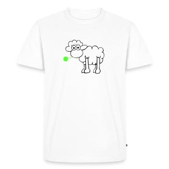 Les moutons avec du trèfle - T-shirt Premium bio Homme - blanc - Devant - Nico (187cm)