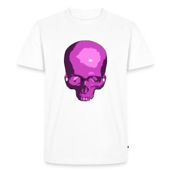 Crâne violet - T-shirt Premium bio Homme - blanc - Devant - Nico (187cm)