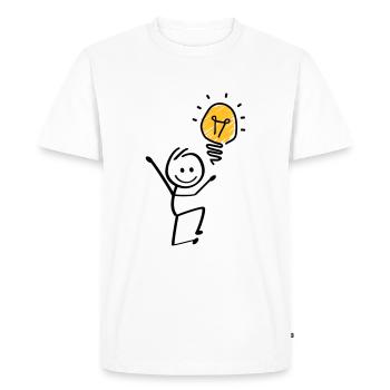 Idées ampoules, idée géniale. séance de brainstorming - T-shirt Premium bio Homme - blanc - Devant - Nico (187cm)