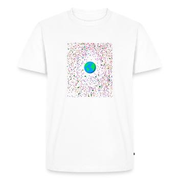 Le monde au centre - T-shirt Premium bio Homme - blanc - Devant - Nico (187cm)