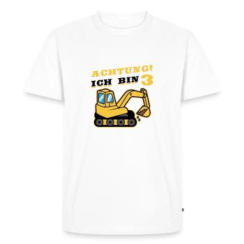 Attention I am 3 crawler excavator excavators - Men's Premium Organic T-Shirt - white - Front - Nico (187cm)