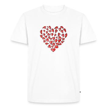 Heart Heart - Men's Premium Organic T-Shirt - white - Front - Nico (187cm)