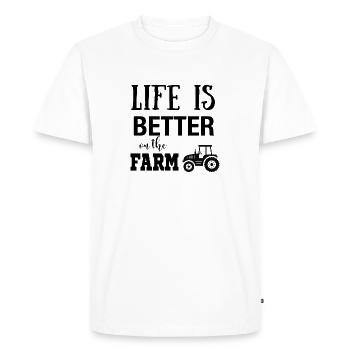 Life is better on the farm - T-shirt Premium bio Homme - blanc - Devant - Nico (187cm)