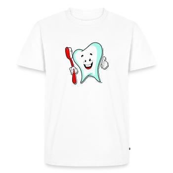 dent - T-shirt Premium bio Homme - blanc - Devant - Nico (187cm)