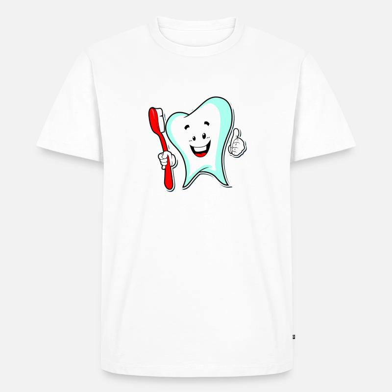zahn - Männer Premium Bio T-Shirt - Weiß