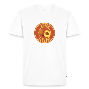 Peach Lover - Men's Premium Organic T-Shirt - white - Front - Nico (187cm)
