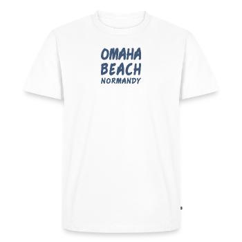 Omaha Beach Strandabschnitt D-Day Invasion - T-shirt Premium bio Homme - blanc - Devant - Nico (187cm)