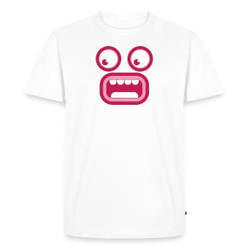 Shocked surprised tiki face - Men's Premium Organic T-Shirt - white - Front - Nico (187cm)