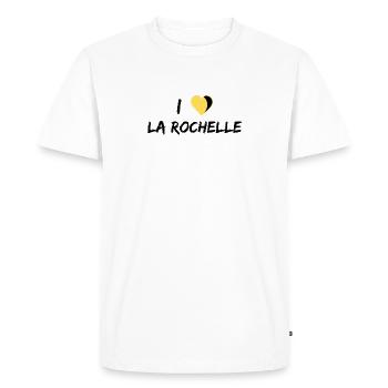 I Love La Rochelle - T-shirt Premium bio Homme - blanc - Devant - Nico (187cm)