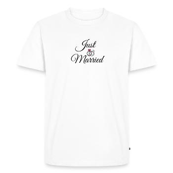 Just Married - T-shirt Premium bio Homme - blanc - Devant - Nico (187cm)