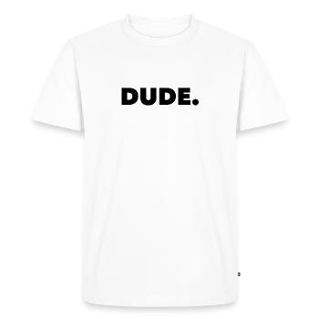 DUDE - Men's Premium Organic T-Shirt - white - Front - Nico (187cm)