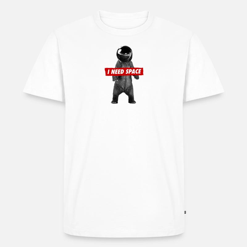 Space-Bear - Männer Premium Bio T-Shirt - Weiß