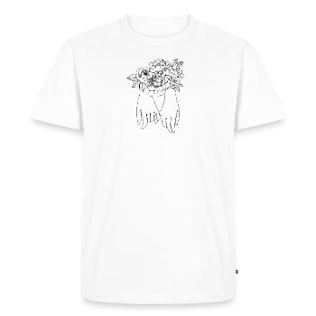 Dessin amitié mains doigts - T-shirt Premium bio Homme - blanc - Devant - Nico (187cm)