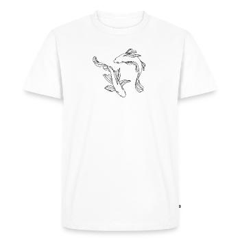 Ying Yang Poissons - T-shirt Premium bio Homme - blanc - Devant - Nico (187cm)