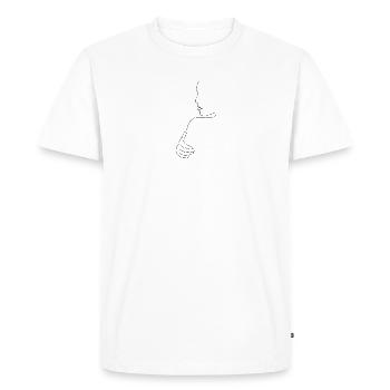 Mrs. Shoulder - Men's Premium Organic T-Shirt - white - Front - Nico (187cm)
