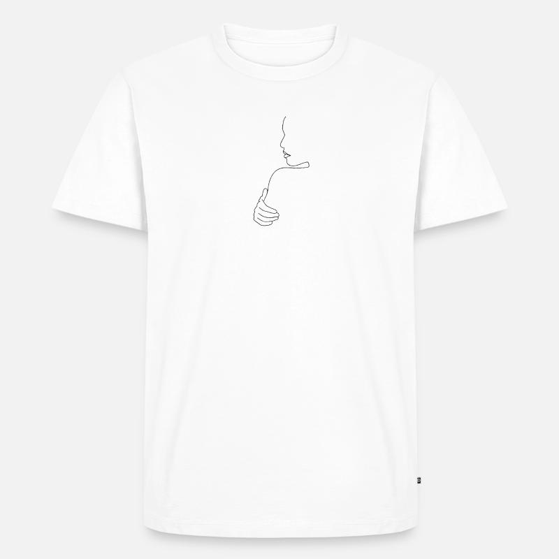 Frau Schulter - Männer Premium Bio T-Shirt - Weiß