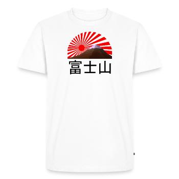 Soleil levant sur le mont Fuji - T-shirt Premium bio Homme - blanc - Devant - Nico (187cm)