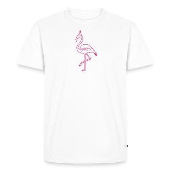 Party flamingo - Men's Premium Organic T-Shirt - white - Front - Nico (187cm)
