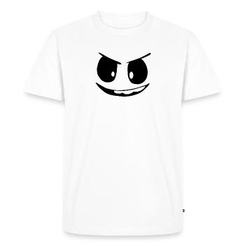 funny, naughty, evil, nasty monster face - Men's Premium Organic T-Shirt - white - Front - Nico (187cm)