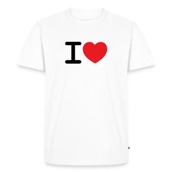 J'aime - T-shirt Premium bio Homme - blanc - Devant - Nico (187cm)