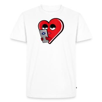 Coeur coeur - T-shirt Premium bio Homme - blanc - Devant - Nico (187cm)