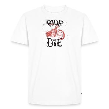 Ride Or Le motorcycle - T-shirt Premium bio Homme - blanc - Devant - Nico (187cm)